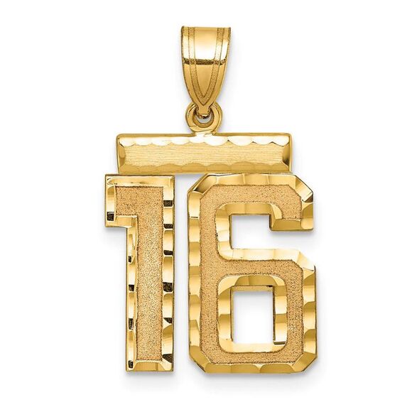 14K Yellow Gold Varsity Collection Medium D/C Pendant Number 16